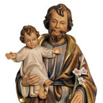 statua San Giuseppe con Bambino in legno - volto