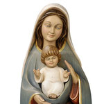 statua Madonna del cuore in legno - volto