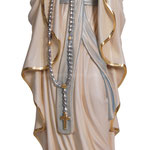 statua Madonna di Lourdes con corona in legno - busto