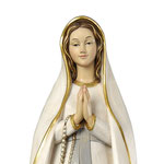 statua Madonna di Lourdes stilizzata in legno - volto