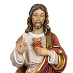 statua Sacro Cuore di Gesù in legno - volto
