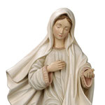 statua Madonna di Medjugorje Regina Pacis in legno - volto