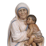 statua Madre Teresa di Calcutta in legno - volto