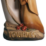 statua Madonna di Lourdes con Bernadette stilizzata in legno - base