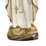 statua Madonna di Lourdes stilizzata in legno - base