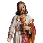 statua Sacro Cuore di Gesù con particola in legno - volto