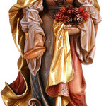 statua Santa Elisabetta con pane in legno - busto