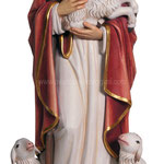 statua Gesù buon pastore in legno - busto