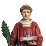 statua Santo Stefano in legno - volto