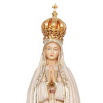 statua Madonna di Fatima con corona in legno - volto