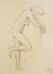 219 Weiblicher Akt, stehend von der Seite (1948), 22x31 cm, Kohle