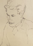 276 Portrait, männlich (ca. 1949), 29x36 cm, Kohle