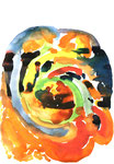 459 Farben im Kreis (2014), 21x30 cm, Aquarell