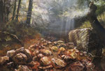 「　涸れ川　」　油彩、アクリル・パネル  162×112cm  ¥210000  2016
