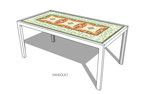 Fliesentisch mit Beton-Designfliesen Typ Sanssouci