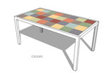 Fliesentisch mit Beton-Designfliesen Typ Colours