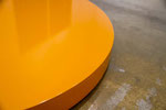 Table-Orange, iron, wood, urethane paint, bearing, 83cm×83cm×7cm, 2017
