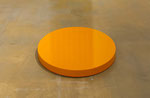 Table-Orange, iron, wood, urethane paint, bearing, 83cm×83cm×7cm, 2017