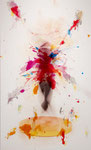Centrifugation, acrylic paint, inkjet print on canvas, 194cm×120cm×5cm,76.4inch×47inch×2inch, 2016