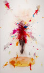 Centrifugation, acrylic paint, inkjet print on canvas, 194cm×120cm×5cm,76.4inch×47inch×2inch, 2016