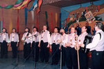 Fastnacht 1990: Die Musiker Günther Sporer (Gitarre/Gesang) & Manfred Sporer (Akkordeon) begleiten die Amseln. 