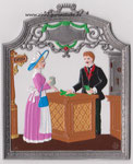 9405BAN Wandbild Bank, 9 x 11 cm