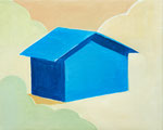 "a tiny blue house" Oil on canvas 190×273mm