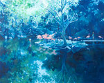 flamingos  oil on canvas  725×910mm