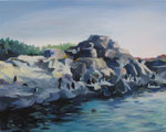 ペンギンたち penguins  oil on canvas  605×725mm