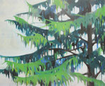 見上げればヒマラヤ杉　oil on canvas  oil on canvas  727×910mm 個人蔵
