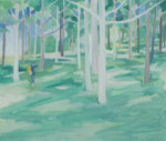 風が吹く、鳥が鳴く　oil on canvas  380×455mm 個人蔵
