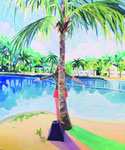 behind the tree  oil on canvas  455×380mm 個人蔵