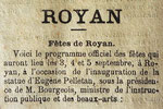 4 sept 1892 Fêtes de Royan (annoncées)