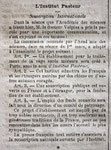 14 mars 1886 Souscription pour l'Institut Pasteur