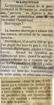 10 janvier 1892 Marennes pannes de l'éclairage électrique