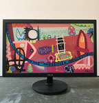Stadtbach Bümpliz | 2019 | Monitor, acrylic paint, oil paint, oil pastel | 27 × 47,8 cm