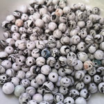 5. Acrylperlen Marmoriert weiss 8mm