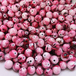 4. Acrylperlen Marmoriert pink 8mm