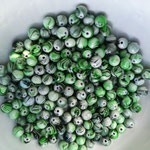 3. Acrylperlen Marmoriert grün 8mm