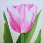 2018 "Tulp ll"     acrylverf op doek 40 x 40 cm. 