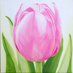 2018  "Tulp l"      acrylverf op doek 40 x 40 cm. 