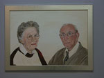 2008 Dubbelportret van mijn ouders acryl op paneel 50 x 70 cm. 