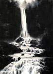 ウォーターフォール№1/WATER FALL №1　20号　（037）　島倉仁/Jin Shimakura　acrylgouache and acrylic on paper　©KAIDO Co. Ltd.