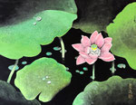 蓮花　F6号　紙本彩色　©INOUE KIYOHARU