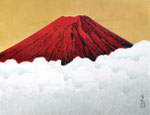 赤富士　P15号　（04）　紙本彩色　©INOUE KIYOHARU　