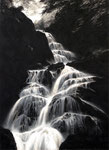 ウォーターフォール№2/WATER FALL №2　20号　（038）　島倉仁/Jin Shimakura　acrylgouache and acrylic on paper　©KAIDO Co. Ltd.　