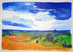 Acryl - Landschaft im Hegau
