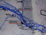 Landkarte vom Rio Negro um Barcelos und Daracuá.