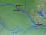 Landkarte Anflug Manaus – Barcelos; Daracuá habe ich auch bereits eingetragen.