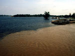 Bei der Stadt Tefé mündet der schwarze Rio Tefé in den Amazonas (Weißwasser) ein.